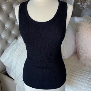 Michael Stars Textured Black Knit Top